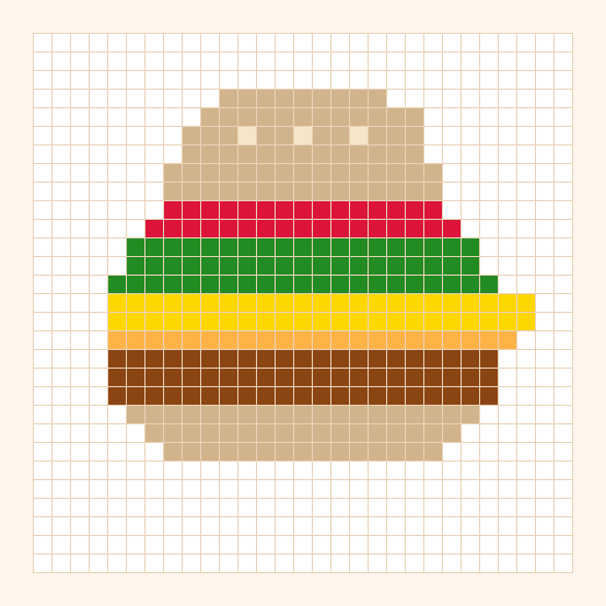 Diner Burger bead pattern preview