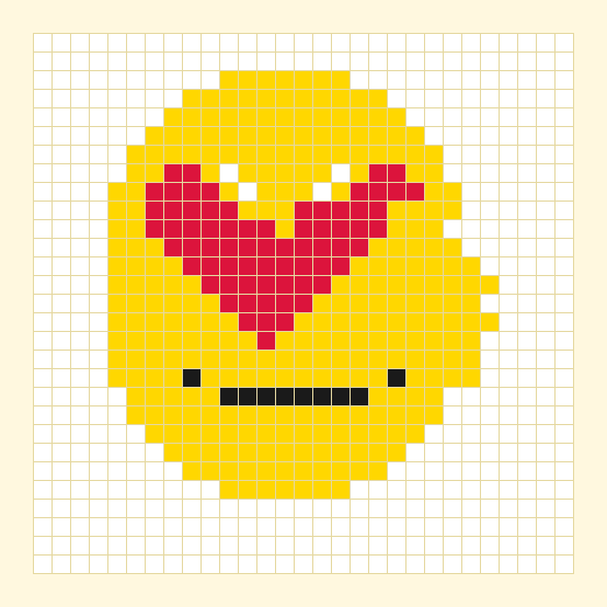 Heart Eyes bead pattern preview