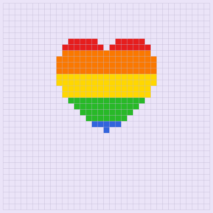 Rainbow Heart bead pattern